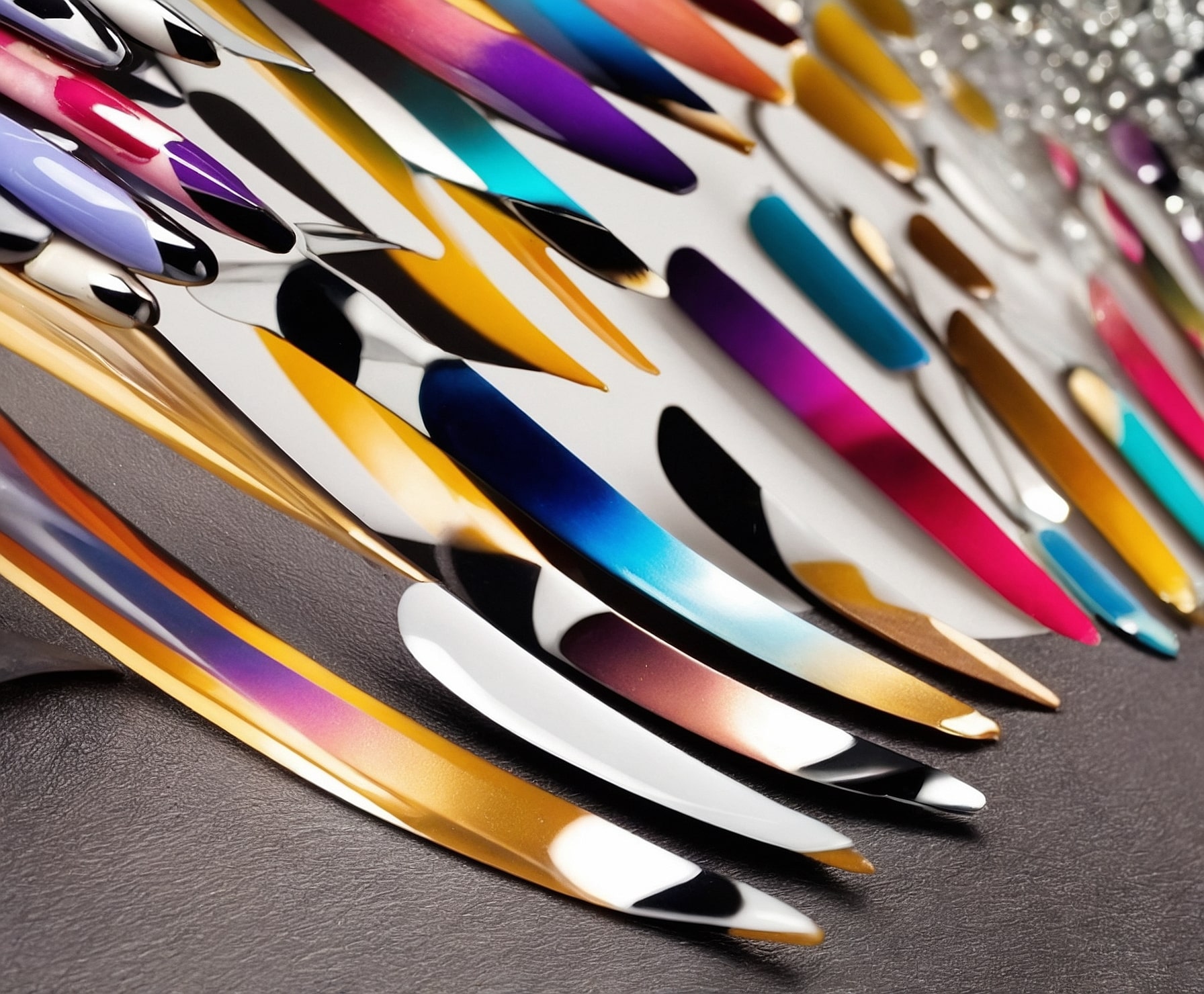 Nail art creativo y detallado, estilo único.