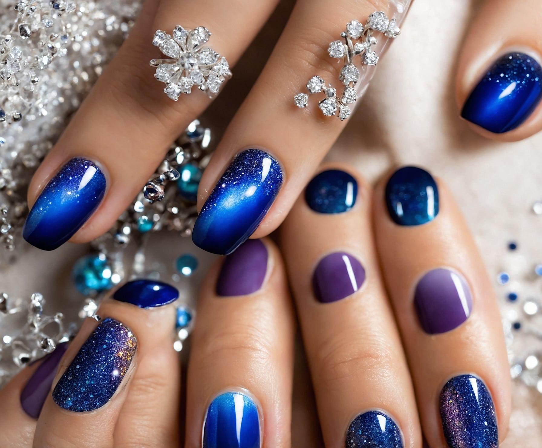 Arte galáctico en manicura moderna y única.